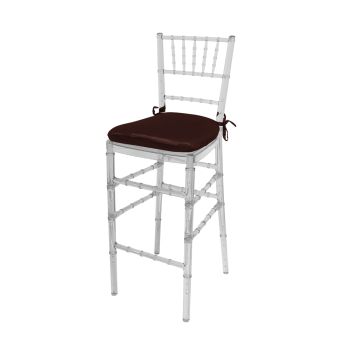 Chiavari Barstool Clear Resin Cushion Brown