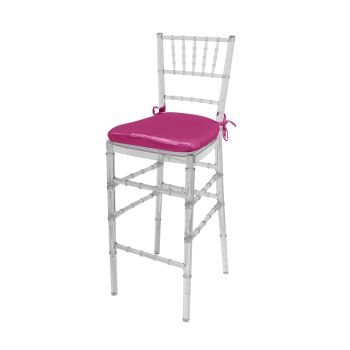Chiavari Barstool Clear Resin Cushion Fuchsia