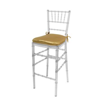 Chiavari Barstool Clear Resin Cushion Gold