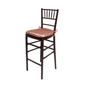 Chiavari Barstool Mahogany Resin Cushion Coral