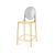 Ghost Barstool Amber With Back Black Smoke (Round)