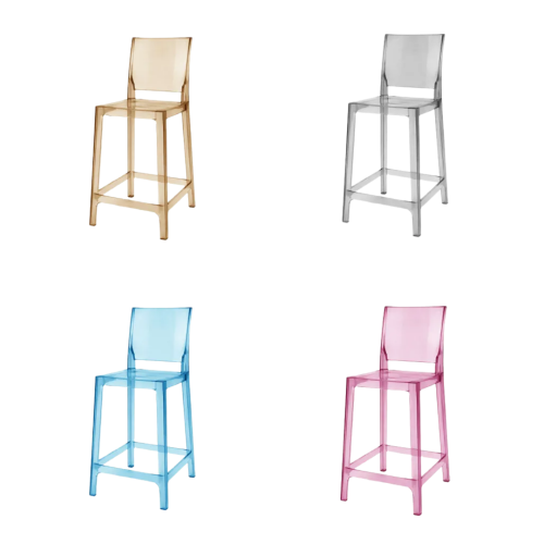 Ghost Barstool With Back Square
