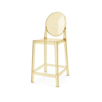 Ghost Barstool With Back Amber (Round)