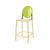 Ghost Barstool Amber With Back Green (Round)