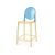Ghost Barstool Amber With Back Blue (Round)