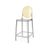 Ghost Barstool Black Smoke With Back Amber (Round)