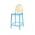 Ghost Barstool Blue With Back Amber (Round)