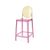 Ghost Barstool Pink With Back Black Amber (Round)