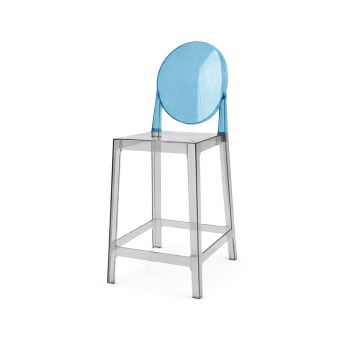 Ghost Barstool Black Smoke With Back Blue (Round)