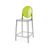 Ghost Barstool Black Smoke With Back Green (Round)
