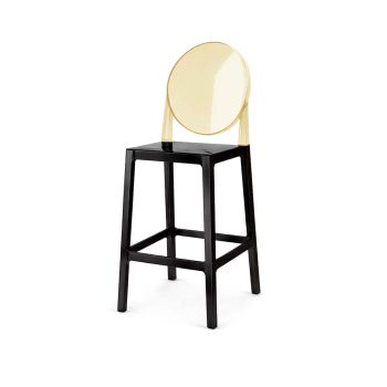 Ghost Barstool Black With Back Amber (Round)