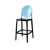 Ghost Barstool Black With Back Blue (Round)