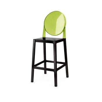 Ghost Barstool Black With Back Green (Round)