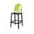 Ghost Barstool Black With Back Green (Round)