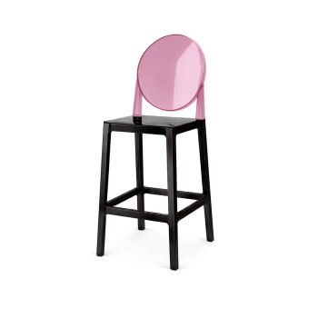 Ghost Barstool Black With Back Pink (Round)