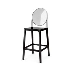 Ghost Barstool Black With Back White (Round)