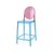 Ghost Barstool Blue With Back Pink (Round)