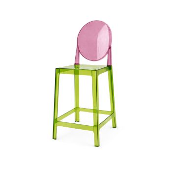 Ghost Barstool Green With Back Pink (Round)