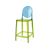Ghost Barstool Green With Back Blue (Round)