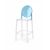 Ghost Barstool Clear With Back Blue (Round)