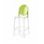 Ghost Barstool Clear With Back Green (Round)