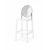 Ghost Barstool Clear With Back Black Smoke (Round)