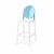 Ghost Barstool White With Back Blue (Round)