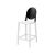 Ghost Barstool White With Back Black (Round)