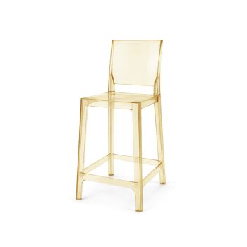 Ghost Barstool With Back Amber (Square)