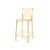 Ghost Barstool With Back Amber (Square)