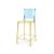 Ghost Barstool Amber With Back Blue (Square)