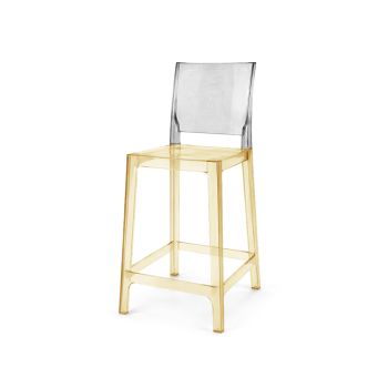 Ghost Barstool Amber With Back Smoke (Square)