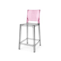Ghost Barstool Black Smoke With Back Pink (Square)