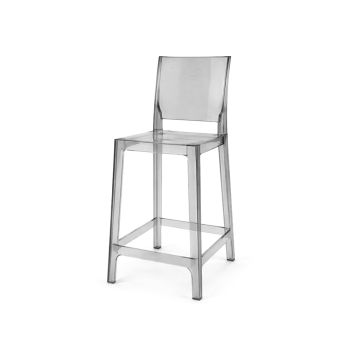 Ghost Barstool With Back Black Smoke (Square)