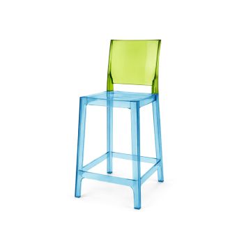 Ghost Barstool Blue With Back Green (Square)