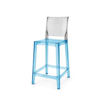 Ghost Barstool Blue With Back Black Smoke (Square)