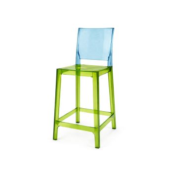 Ghost Barstool Green With Back Blue (Square)