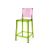 Ghost Barstool Green With Back Pink (Square)