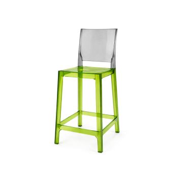 Ghost Barstool Green With Back Black Smoke (Square)