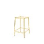 Ghost barstool without backrest made of transparent acrylic with square seat and modern clear frame for bar and event seating