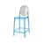 Ghost Barstool Blue With Back Black Smoke (Round)