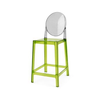 Ghost Barstool Green With Back Black Smoke (Round)