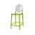 Ghost Barstool Green With Back Black Smoke (Round)