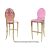 decoDior Barstool Gold Cushion Light Pink