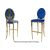 decoDior Barstool Gold Cushion Royal Blue
