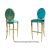 decoDior Barstool Gold Cushion Teal Blue