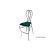 Halexandria Barstool Silver Cushion Emerald Green