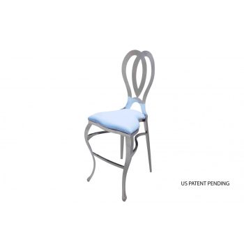 Halexandria Barstool Silver Cushion Turquoise