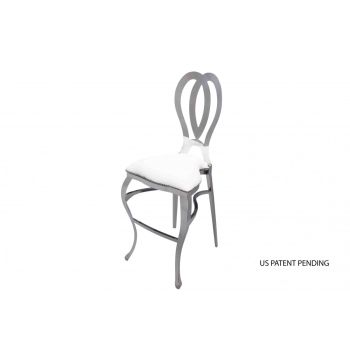 Halexandria Barstool Silver Cushion White