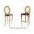 Oz Barstool Gold Cushion Eggplant